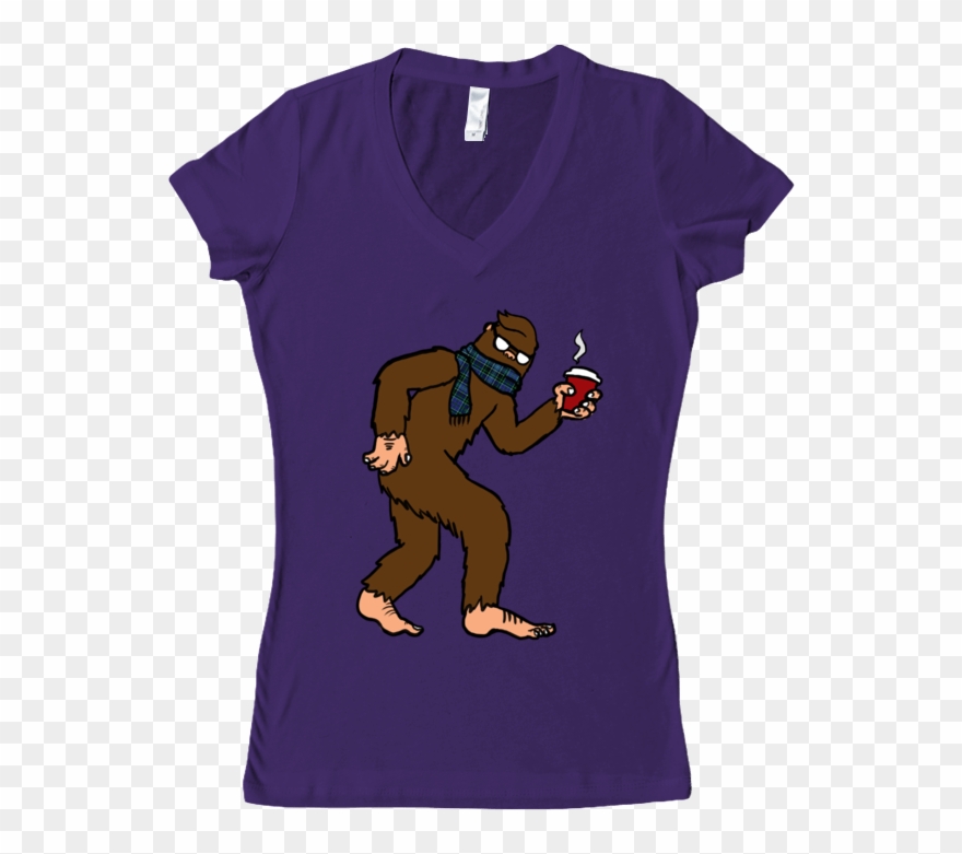Hipster Sasquatch Women's V- - Neckline Clipart