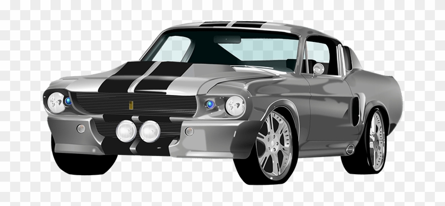 Ford Mustang Racing Car Transparent Background - Transparent Background Mustang Png Clipart