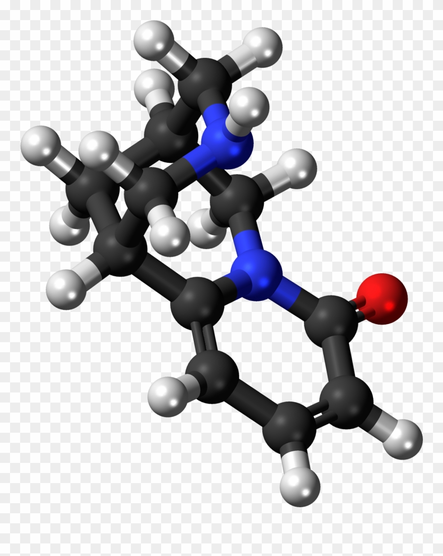 Cytisine 3d Ball - Guaifenesin Ball And Stick Model Clipart