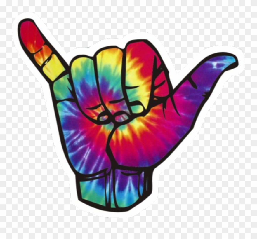 #shaka #cute #rainbow #tie #dye #tiedye #pretty #bright - Tie Dye Shaka Clipart