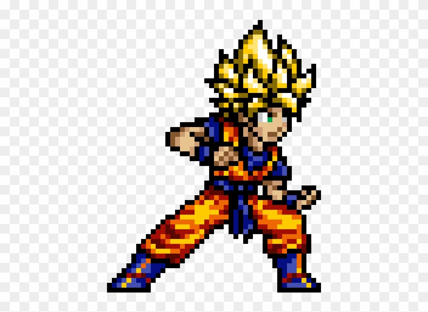 Goku Cameja - Pixel Art Dragon Ball Clipart