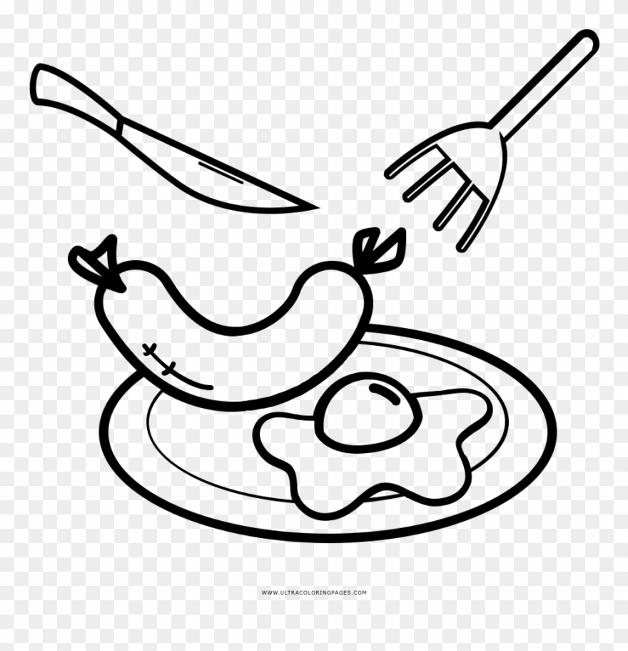 Breakfast Coloring Page - Desayuno Para Colorear Clipart