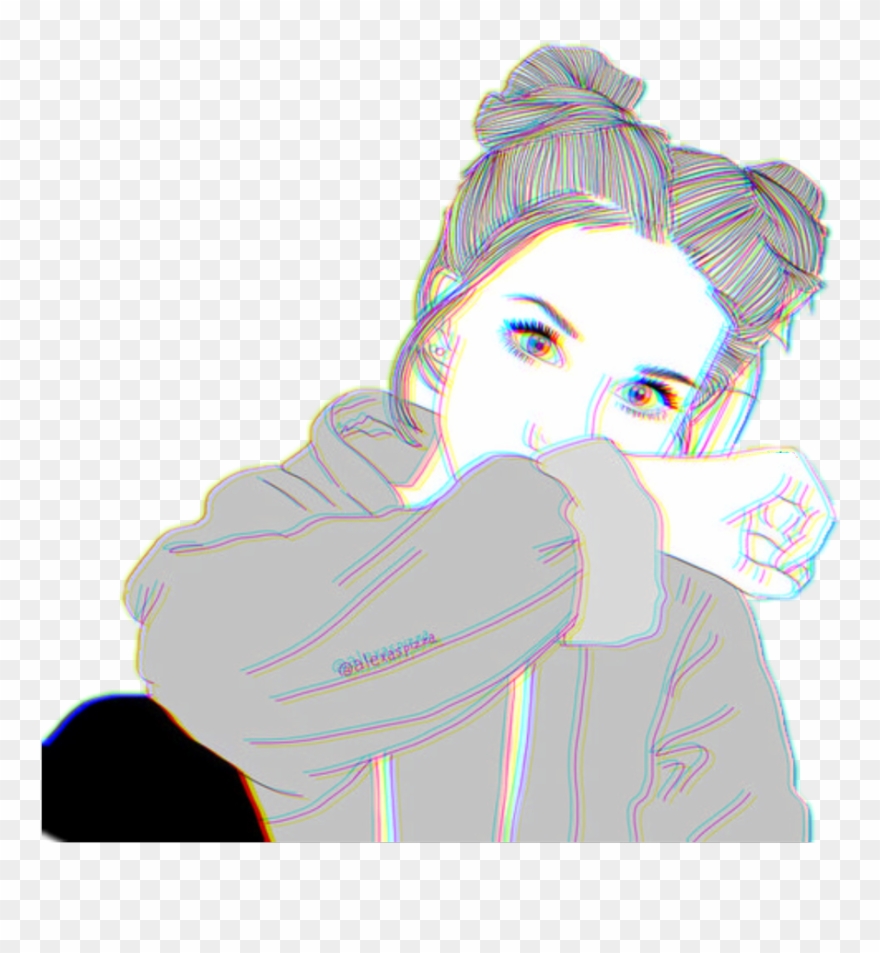 1024 X 1024 5 0 - Aesthetic Tumblr Girl Drawing Clipart