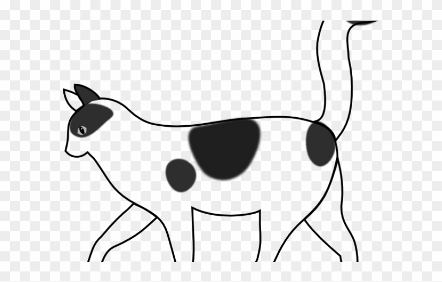 Pet Clipart Hungry - Cartoon Cat Side View - Png Download