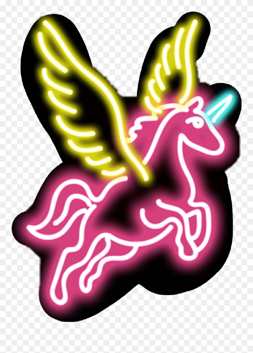 Free Png Report Abuse - Neon Unicorn Clipart