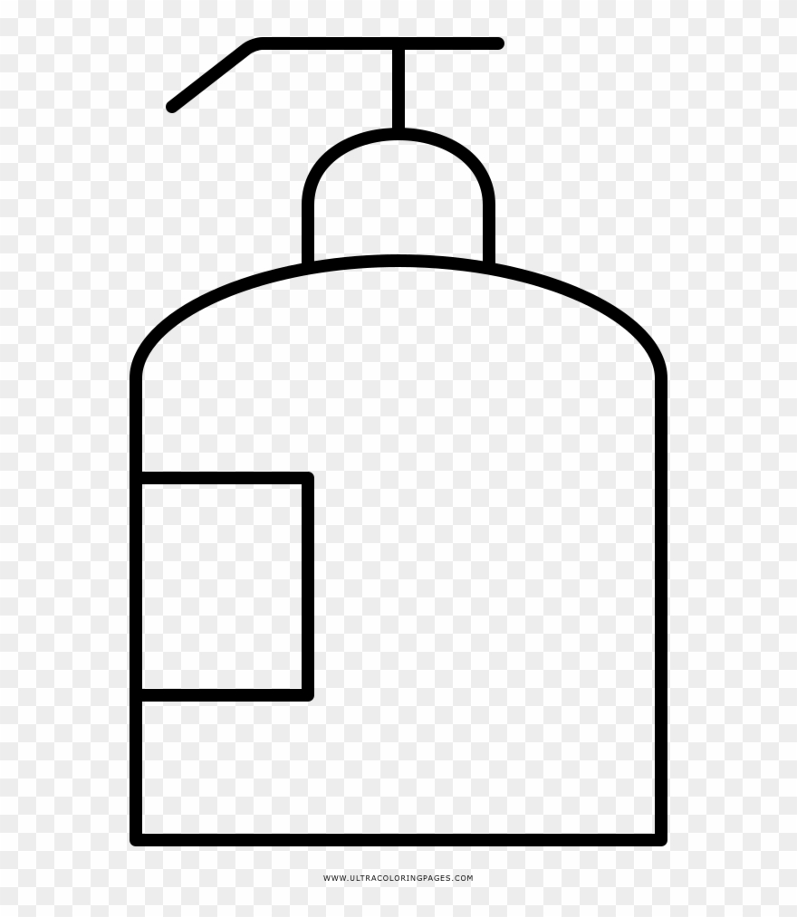 Soap Dispenser Coloring Page - Line Art Clipart