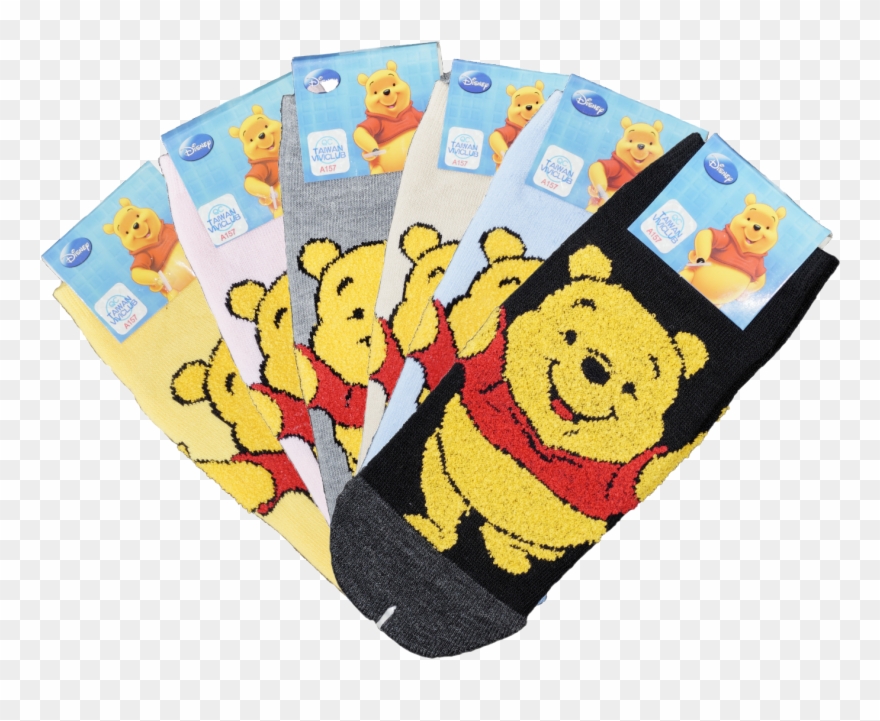 12 Pairs,winnie The Pooh Cartoon Cotton Socks, Size - Cartoon Clipart