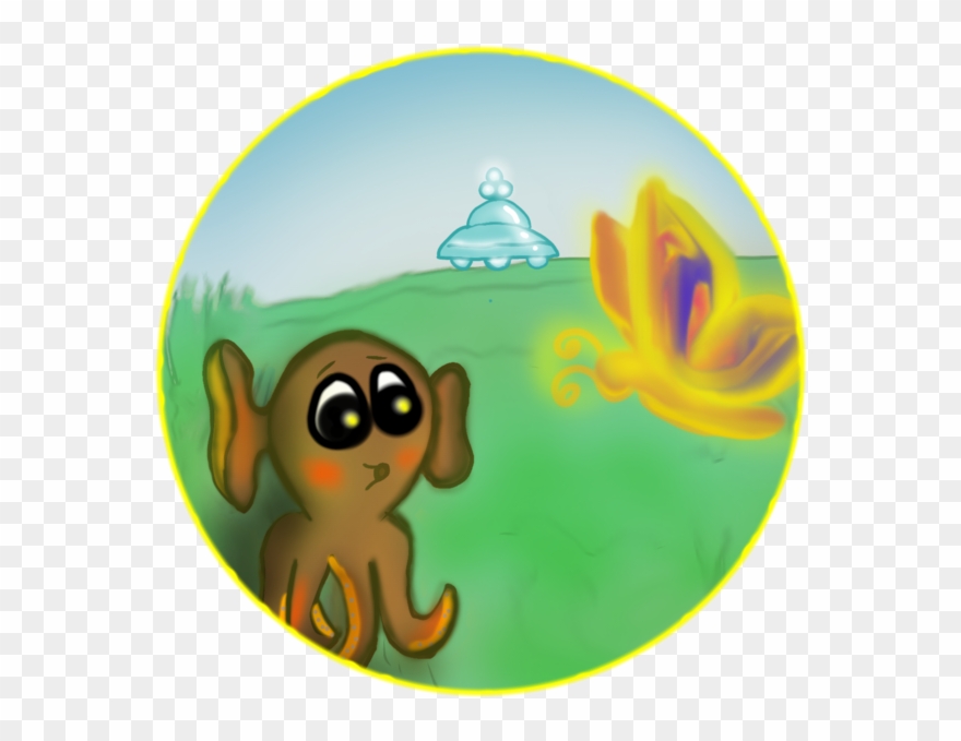 Illustration For Kids Ufo Character - Cartoon Clipart