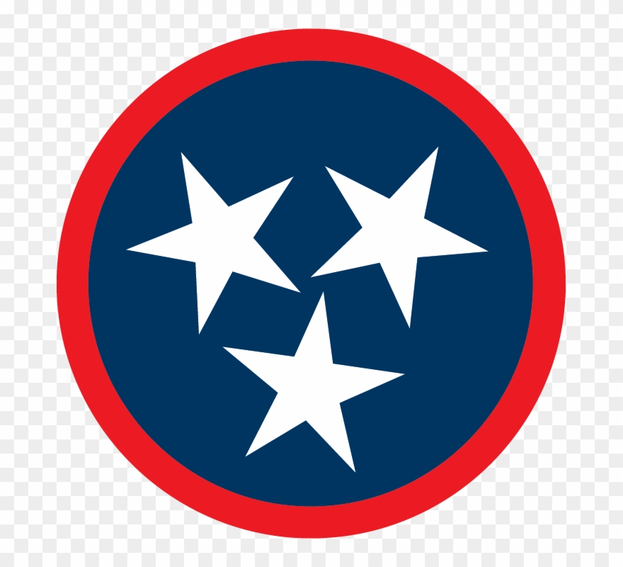 Show Off Your Pride: Round Tennessee 3 Stars Logo Bumper Sticker – 4-inch Circle Decal For Cars, Trucks, Or Toolbox