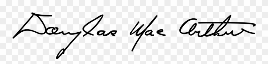 Gen Mac Arthur Signature Clipart