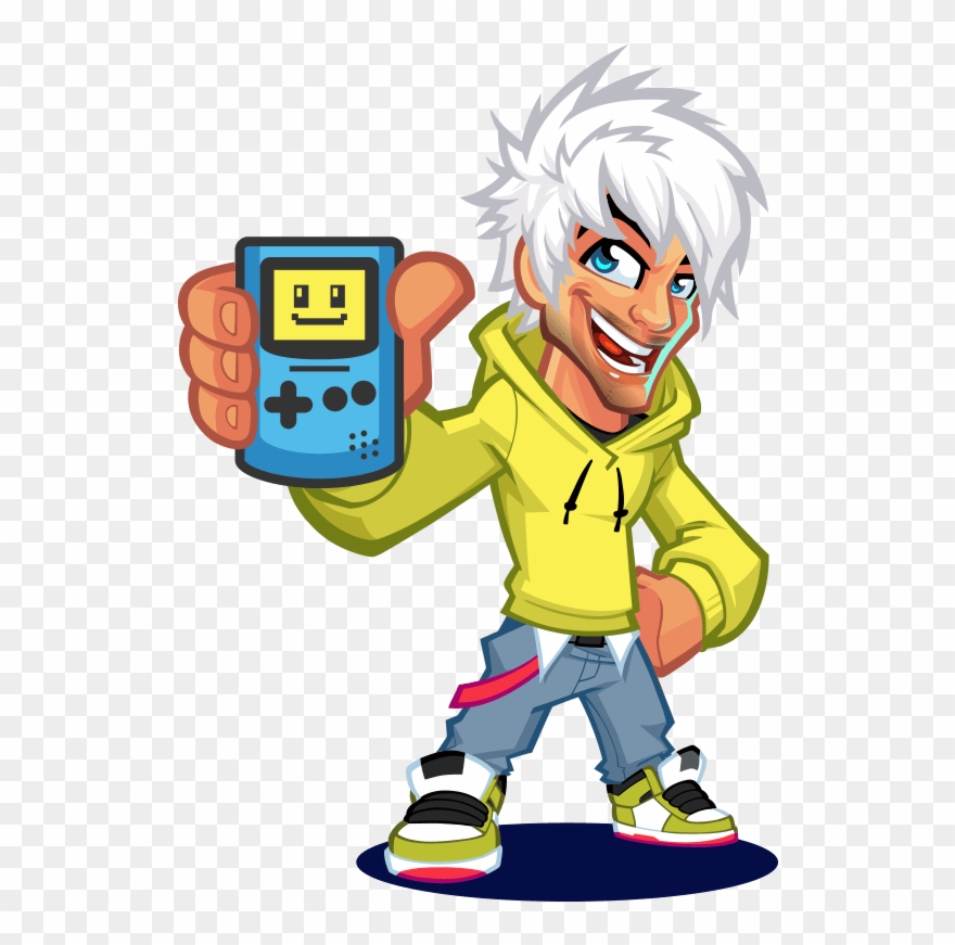 Retrosix Mascot Logo Gameboy Color - Cartoon Clipart