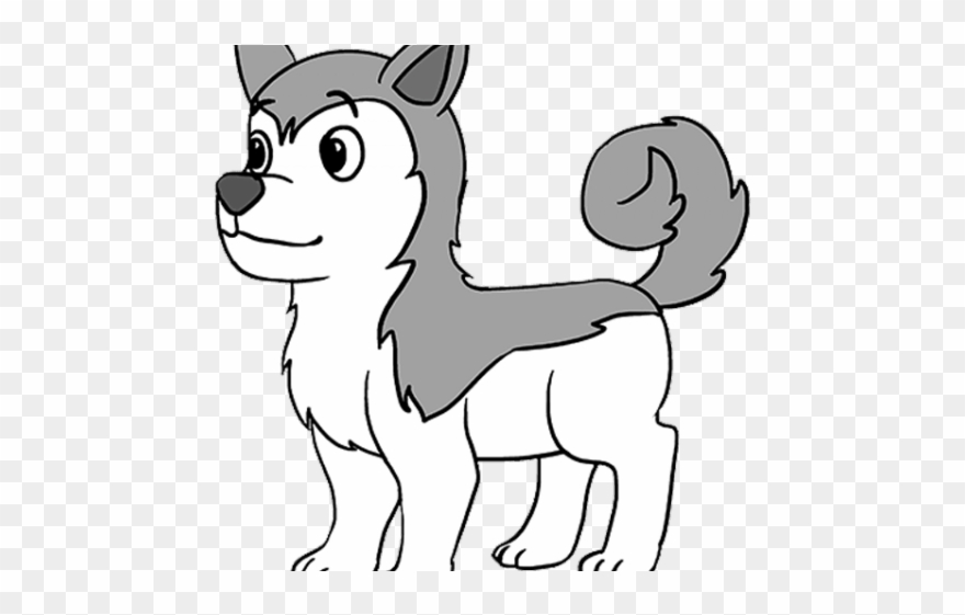 Drawn Husky Easy Draw - Easy Drawing Of A Husky Clipart