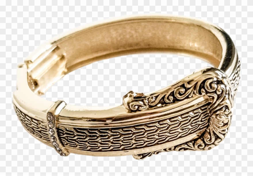 Vintage Excalibur Rolled Gold Belt Buckle Bangle - Bangle Clipart