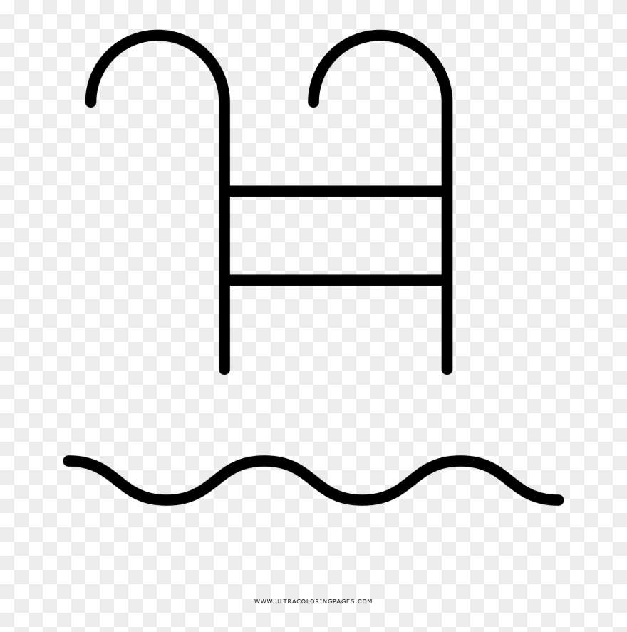 Pool Coloring Page - Line Art Clipart