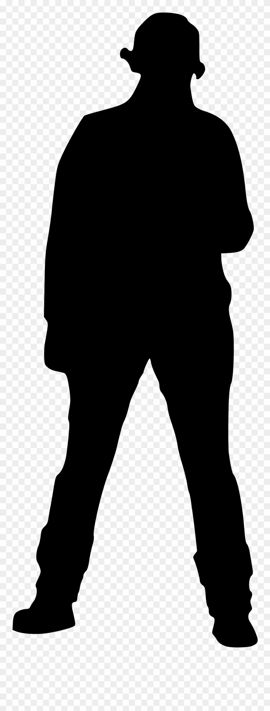 Short Man Silhouette , Png Download - Silhouette Clipart