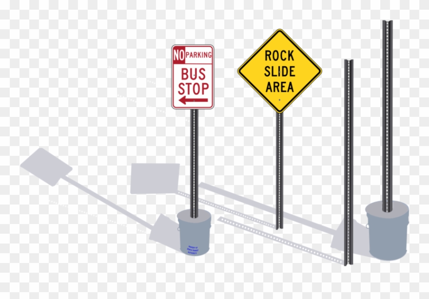 Signposts With Shadow - Bus Stop Sign Clipart
