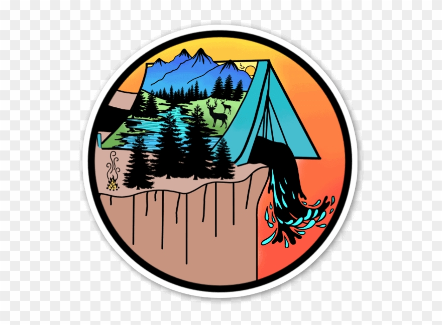 River Tent Sticker - Camp Winnipesaukee Clipart
