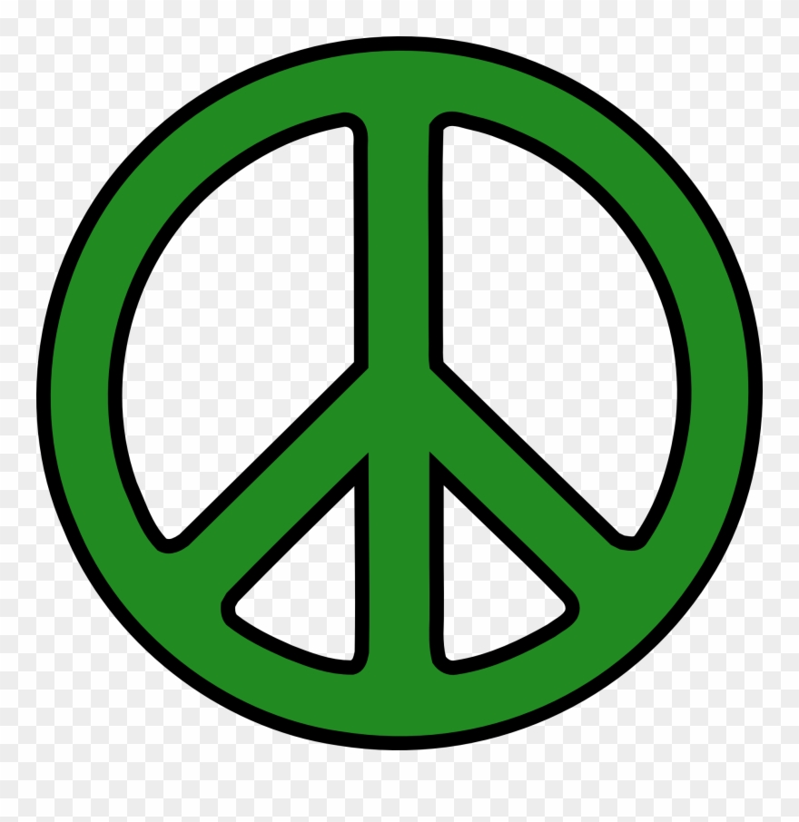 Cartoon Peace Sign Hand - Green Peace Sign Clipart