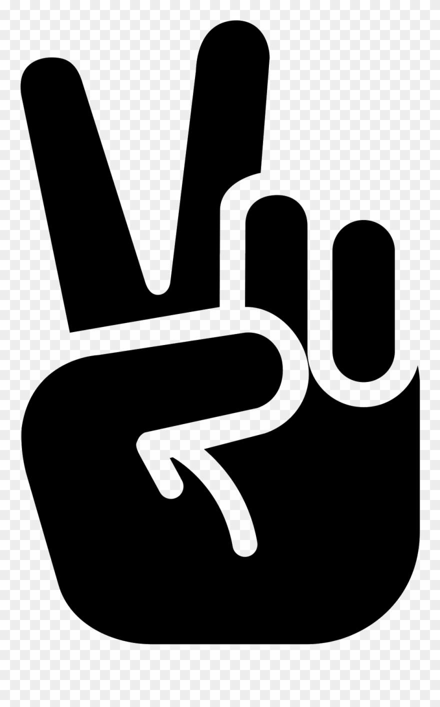 Hand Peace Filled Icon - Peace Icon Clipart