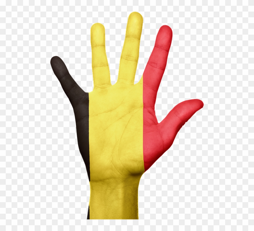 Sign Flag Clipart Hand - Gambar Bendera Belgia Unik - Png Download