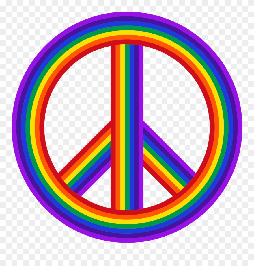 Peace Sign Clipart Rainbow - Peace Symbols Transparent Background Clipart - Png Download