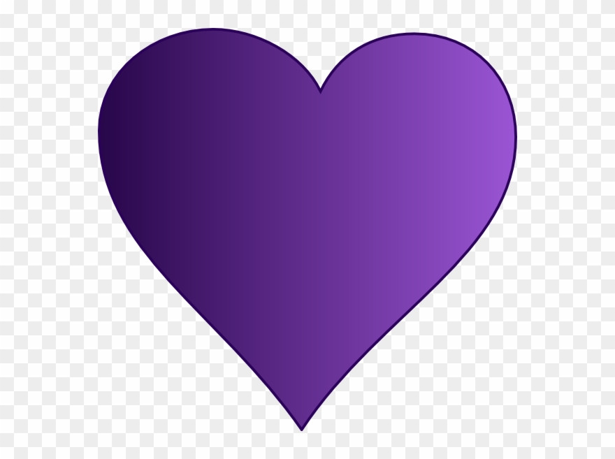 Purple Clipart Love Heart - Clip Art Purple Heart - Png Download