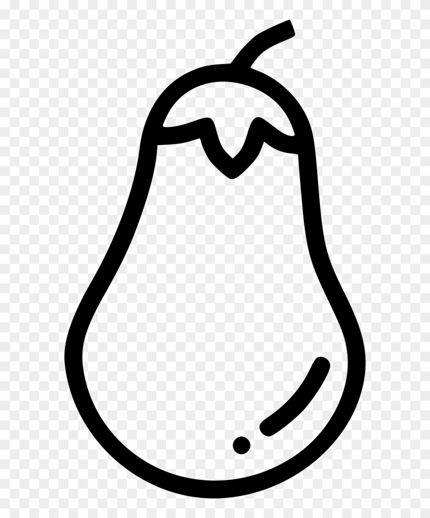 Eggplant Clipart Bringal - Brinjal Black And White - Png Download