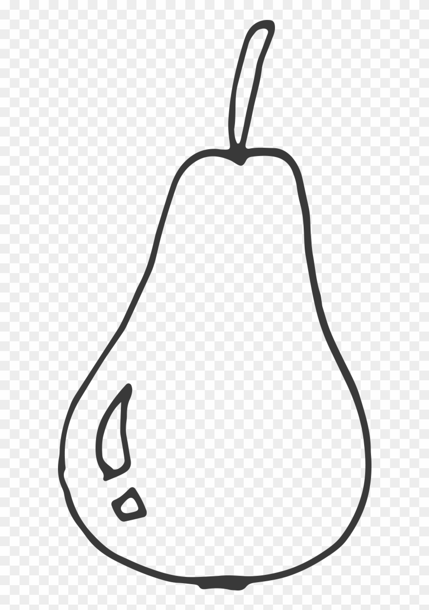 Crayon Clipart Black And White Subtractive Drawing - Pear Black And White Png Transparent Png