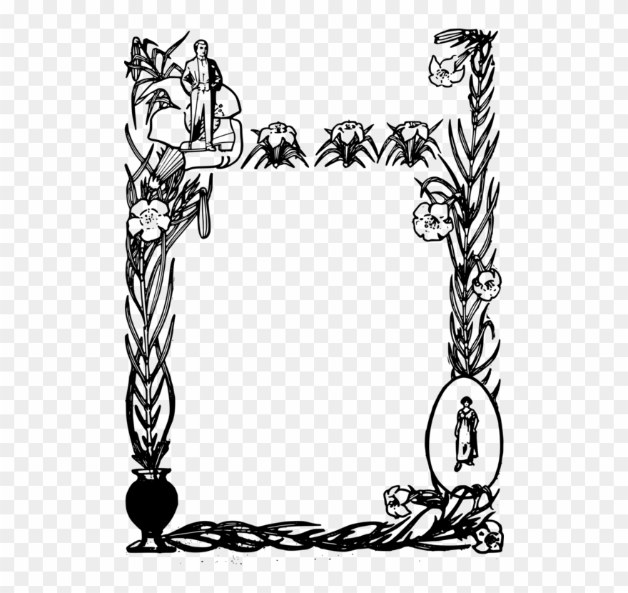 Logo Picture Frames Ornament Decorative Arts Vignette - Bingkai Undangan Hitam Putih Clipart