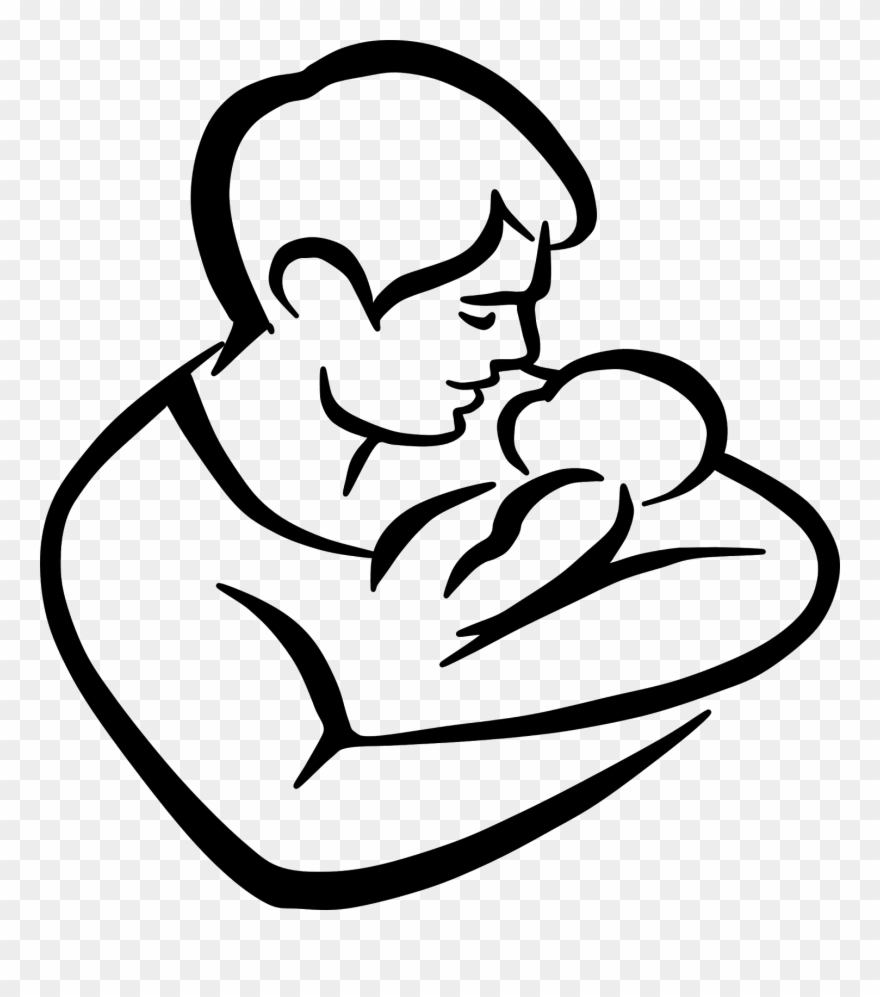 Clip Freeuse Library Child Praying Clipart Black And - Father And Daughter Sketch - Png Download