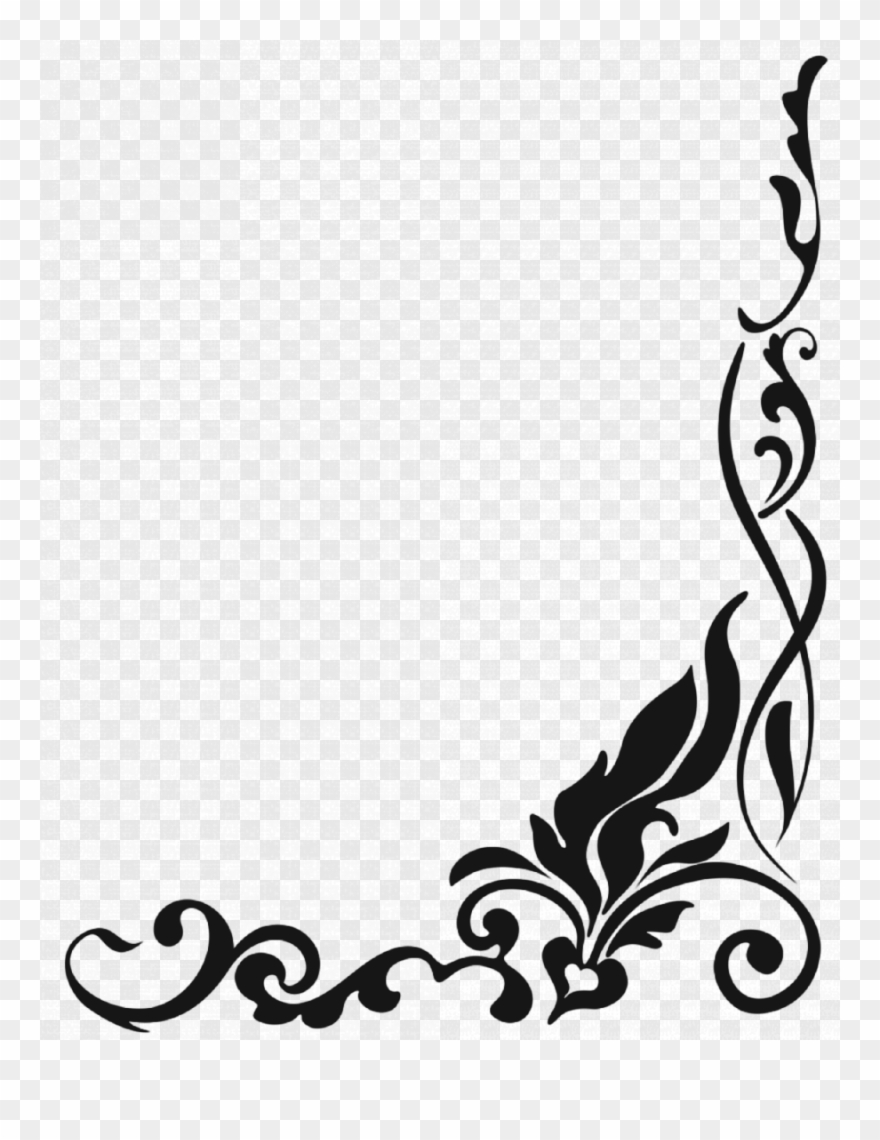 Corner Border Png Clipart Decorative Corners Clip Art - Border Png Black And White Transparent Png