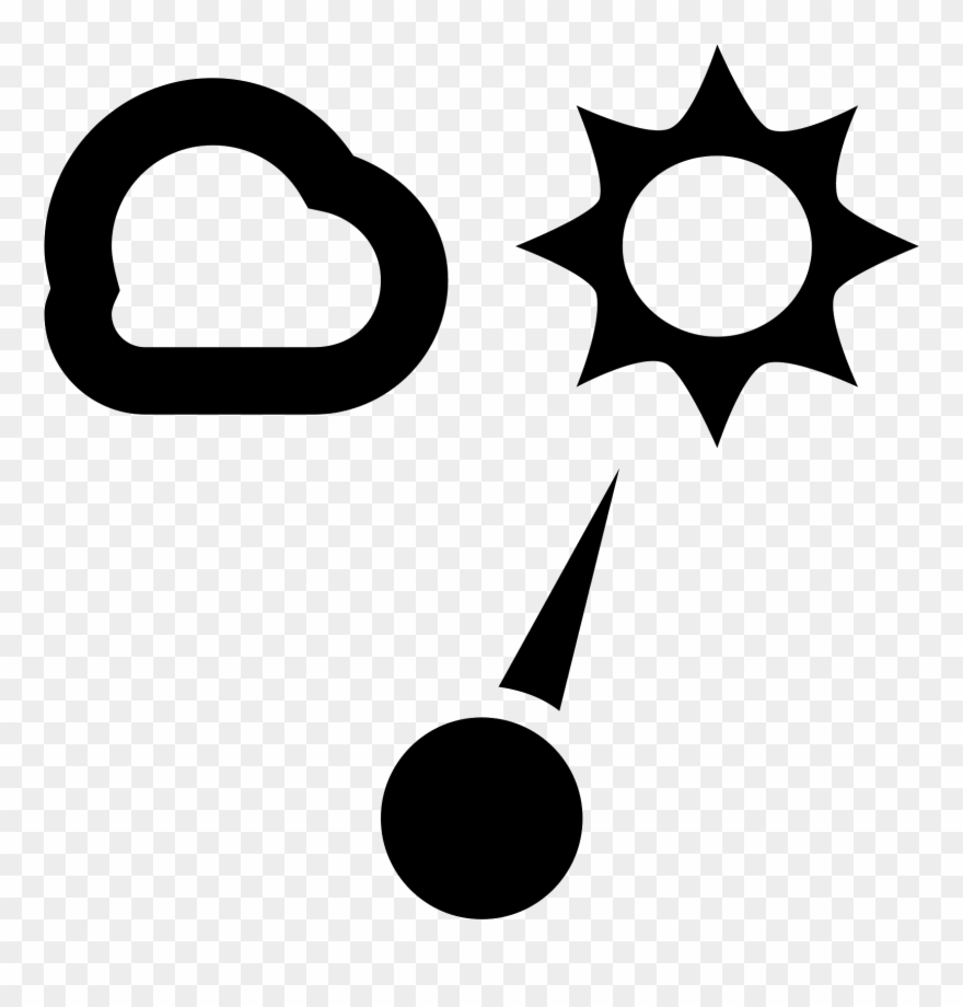 This Icon Has A Cloud On The Top Left And A Son On - 中学 地理 地図 記号 Clipart