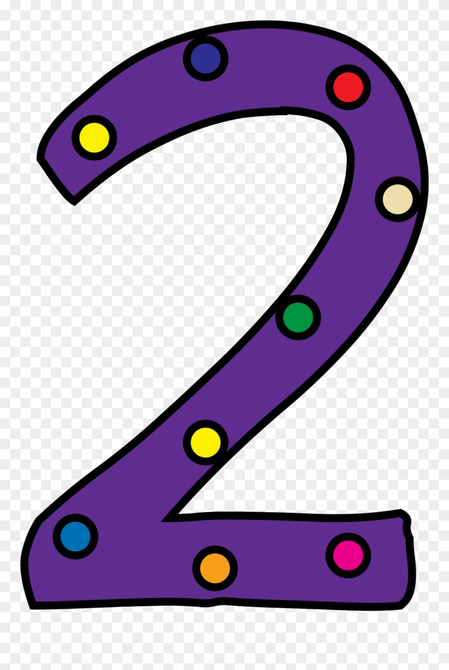 Purple Clipart Number 2 - Number 2 Polka Dot - Png Download
