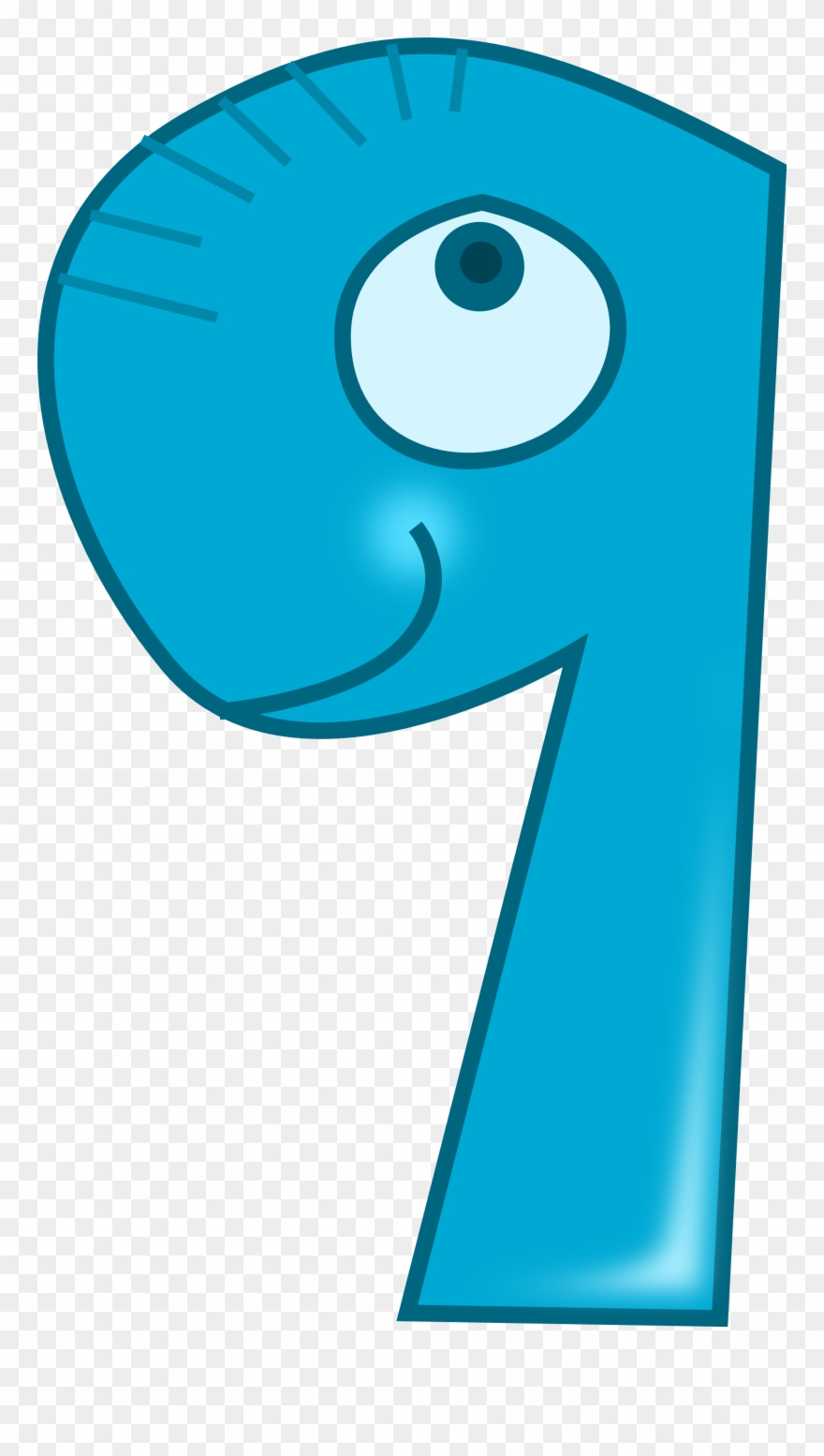 Blue Clipart Number 8 - Number 9 Clipart - Png Download