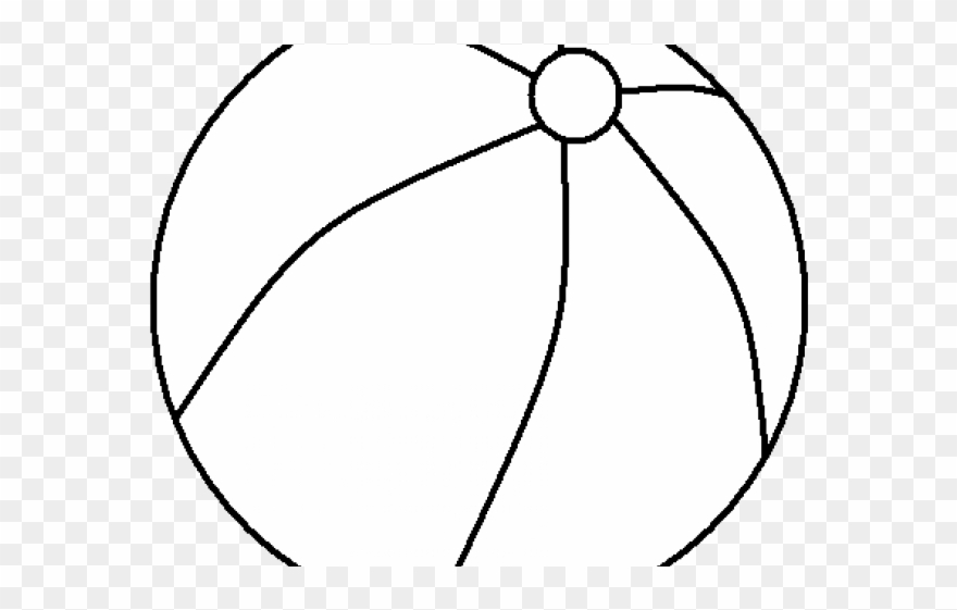 Beach Ball Clipart Black And White - Circle - Png Download