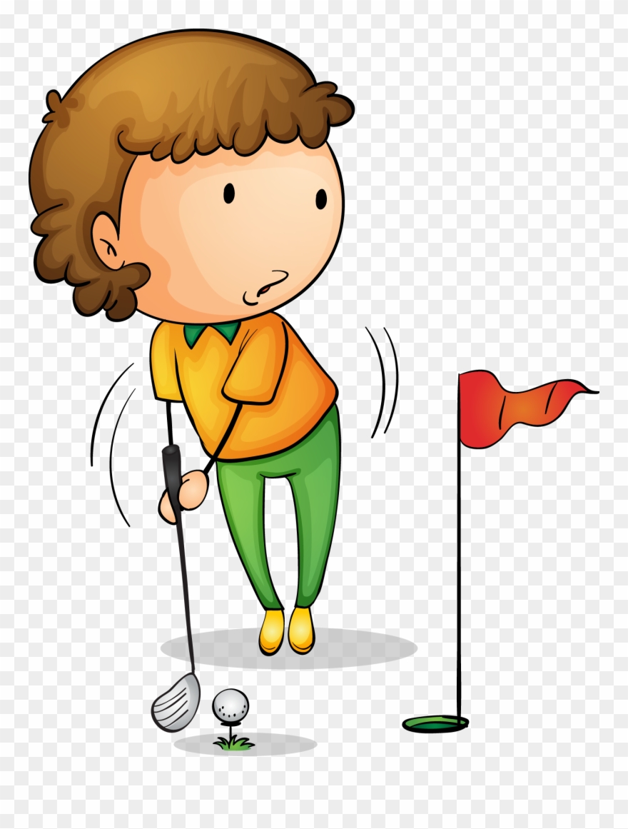 Golf Royalty Free Hole In One Clip - Golf Kid Clipart - Png Download