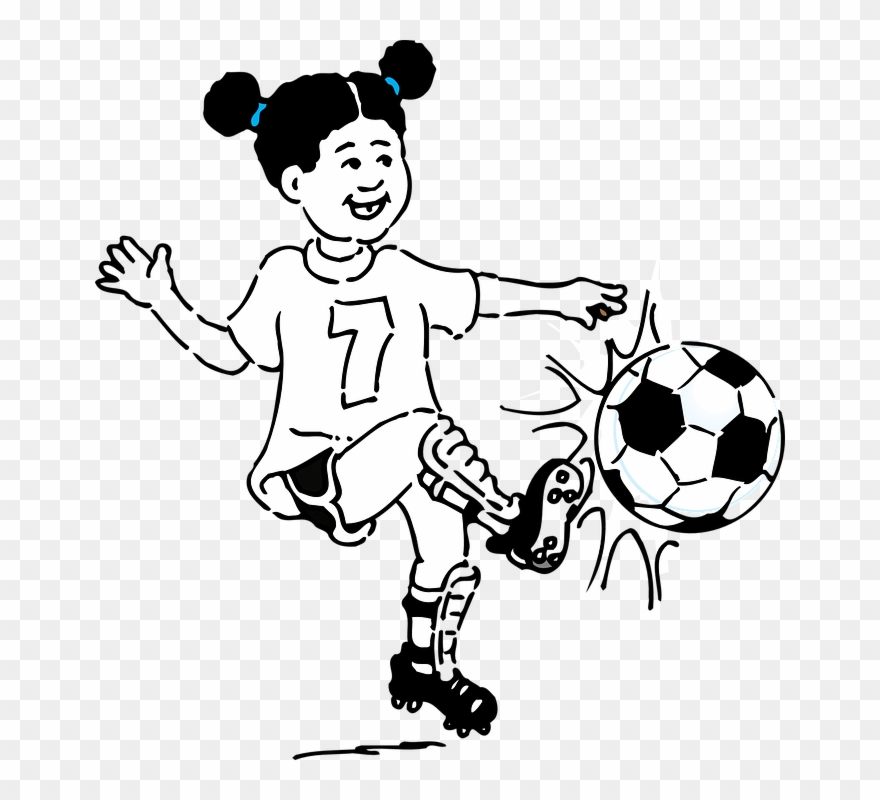 Free Vector Graphic - Kicking Ball Clipart Black And White - Png Download