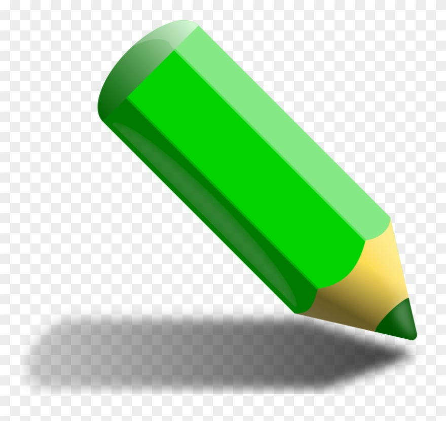 Colored Pencil Drawing Pencil Sharpeners - Green Pencil Clipart - Png Download
