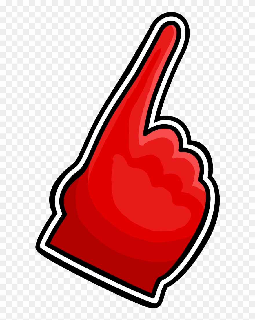 Red Foam Finger Club Penguin Wiki Fandom - Red Pointing Finger Png Clipart