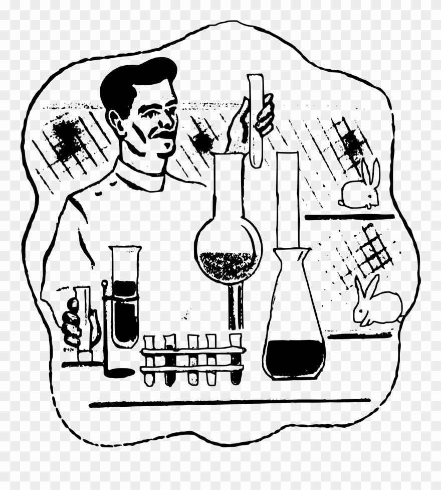 Clipart - Experiment In Lab Drawing - Png Download
