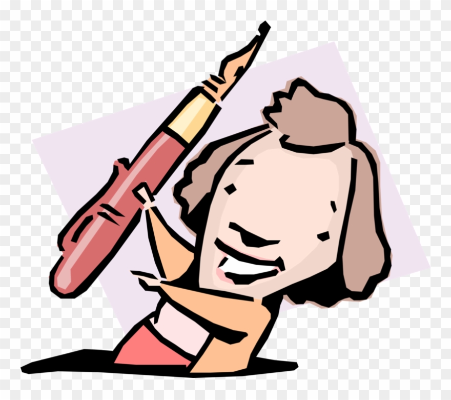 Vector Illustration Of Pen In Hand Idiom Businesswoman - Microsoft Powerpoint Clipart