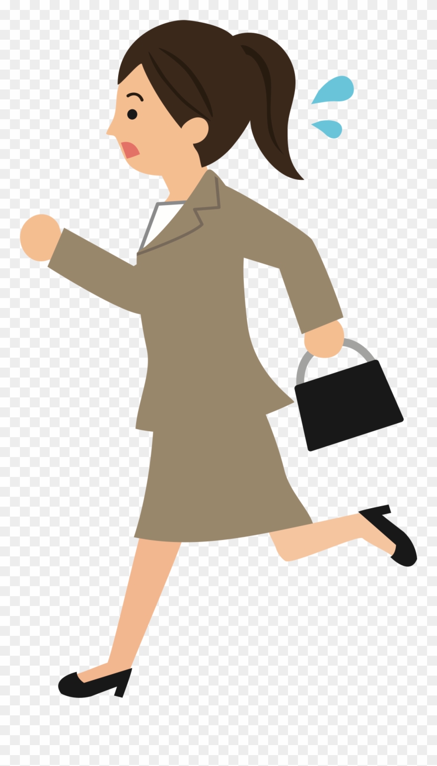 Big Image - Late For Work Girl Clipart