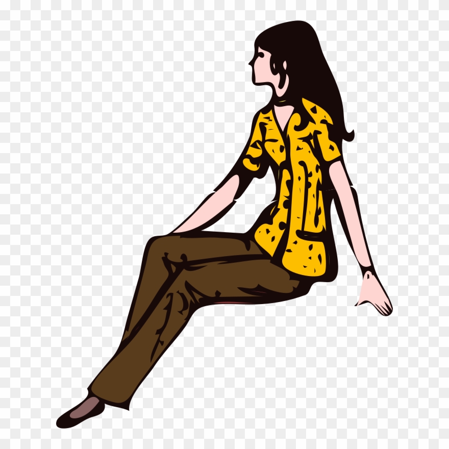 Sitting Girl Woman Manspreading Seat - Woman Sitting Clipart - Png Download