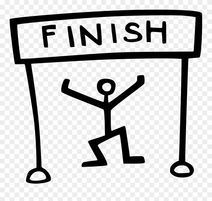 Finish Line Clipart Black And White - Clip Art Finish Line - Png Download