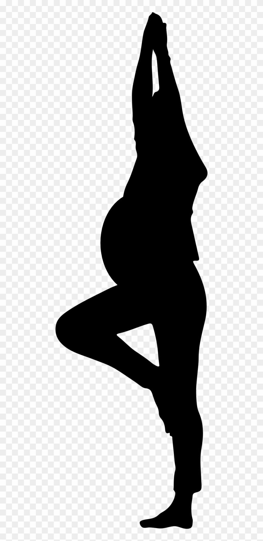 All Trimesters Welcome Mix Of Stretch, Strength, Breath - Yoga Pregnancy Silhouette Png Clipart