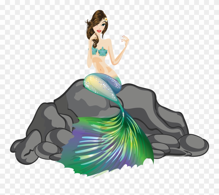 Mermaid Clip Art And Digital Paper, Fantasy Mermaid - Illustration - Png Download