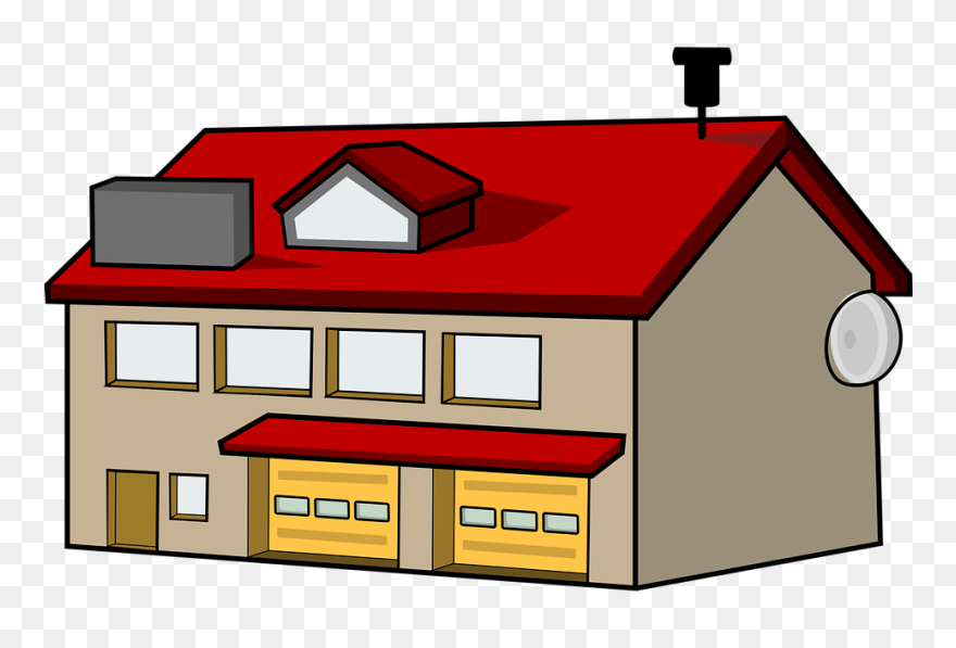 Fireplace Clipart In House - Clip Art Fire Station - Png Download
