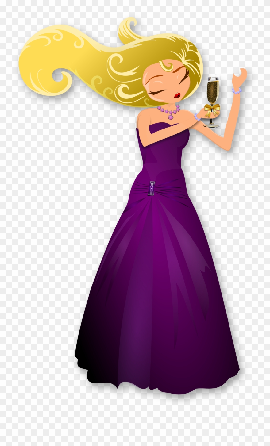 Glamorous Lady Dancing Big Image Png - Glamorous Cartoon Girl Clipart