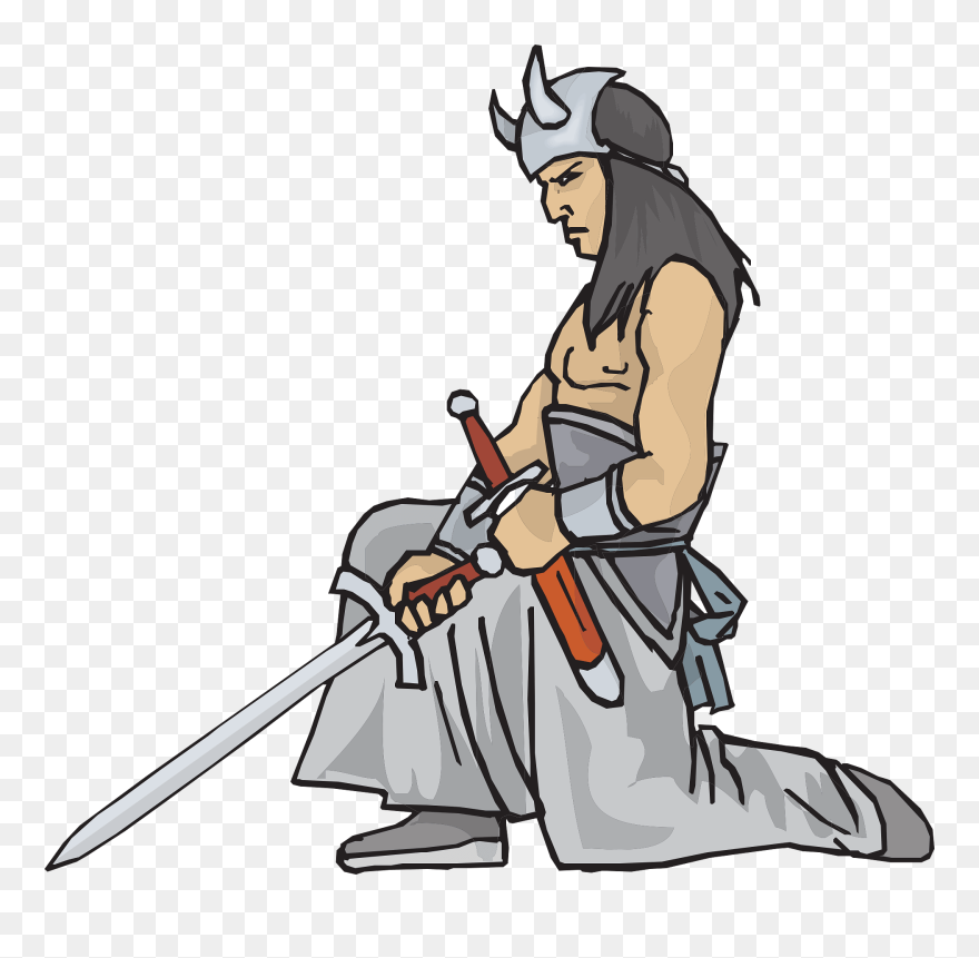 Man With Sword Cartoon Clipart
