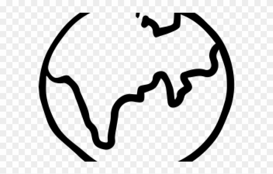 Drawn Earth Globe Icon - Earth Black And White .png Clipart